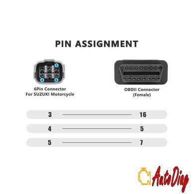 Перехідник для мотоцикла Suzuki 6pin до сканера OBD2