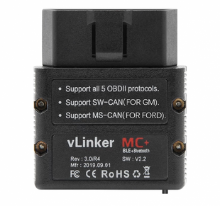 Автосканер VGate vLinker MC+ Bluetooth 4.0 BLE (аналог OBDLink MX+) для роботи з BimmerCode, Forscan, ALfa Obd