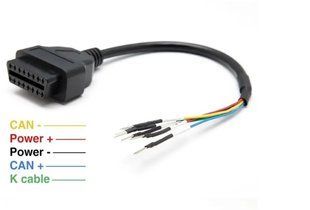 Універсальний 16-pin OBD2 зі знімними пінами CAN+K