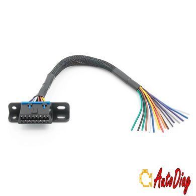 Универсальный 16-pin OBD2 "мама" жгут с проводами в нейлоновой оплетке