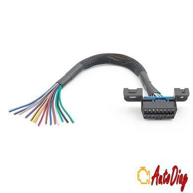 Универсальный 16-pin OBD2 "мама" жгут с проводами в нейлоновой оплетке