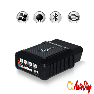 Автосканер Vgate vLinker MS Bluetooth адаптер OBD2 для FORScan, AlfaOBD, BimmerCode