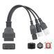 Перехідник YAMAHA 3- 4 pin + honda 6 pin універсальний адаптор 16Pin OBD2 OBDII