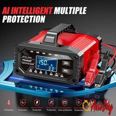 Зарядное импульсное автомобильное устройство Foxsur FAC-150 12-24v 0,5-15А